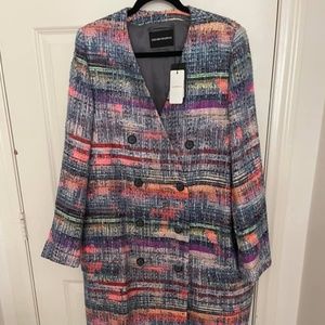 Emporio Armani Multicolor Tweed Coat